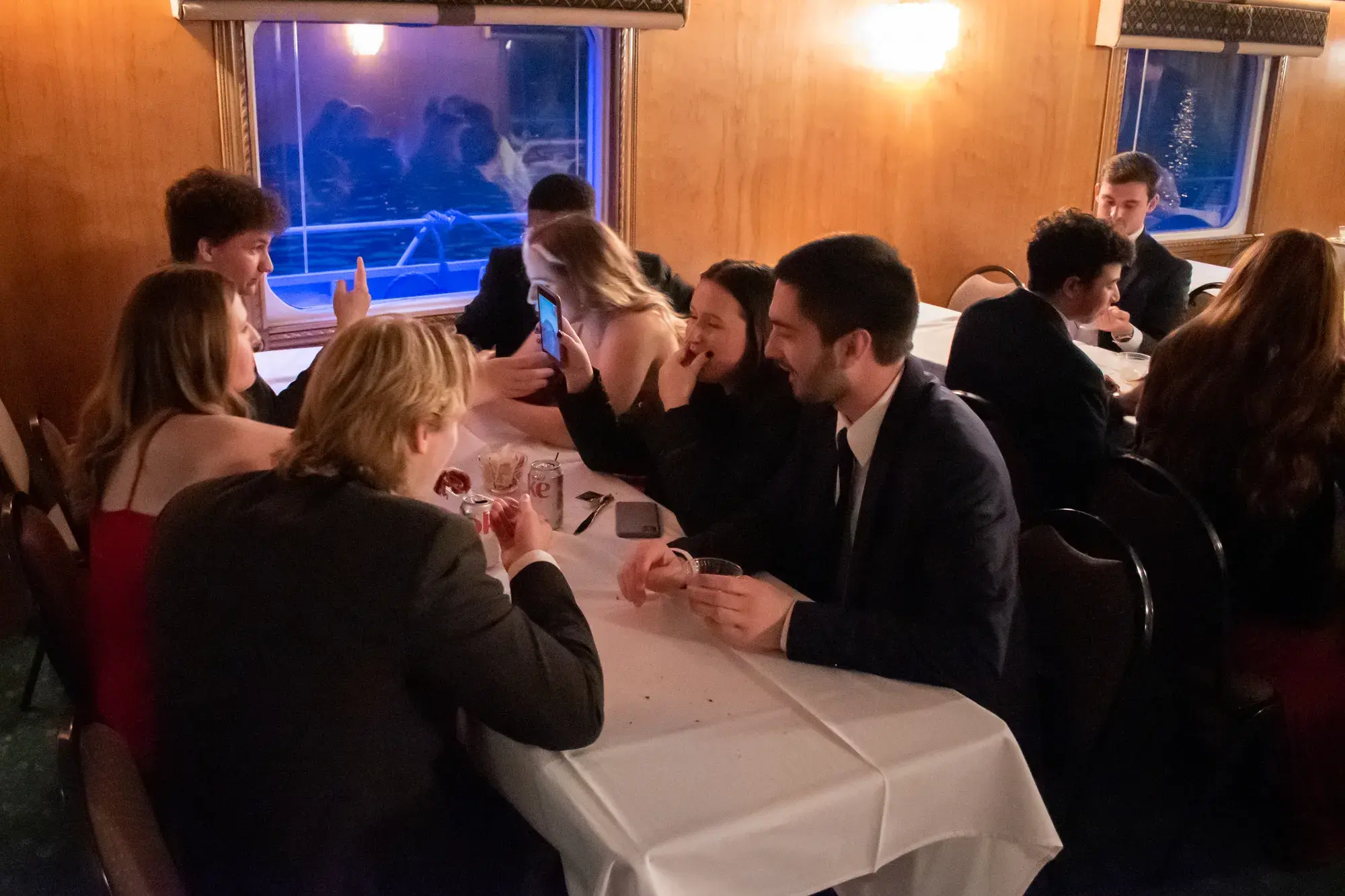 Dinner service aboard The Destiny yacht