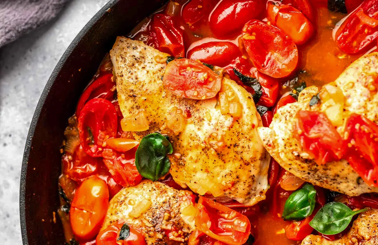 Chicken pomodoro plated aboard The Destiny