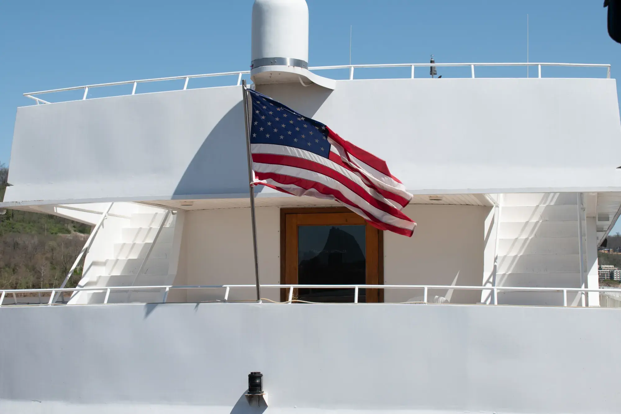 The flag flying above the upper deck of The Destiny